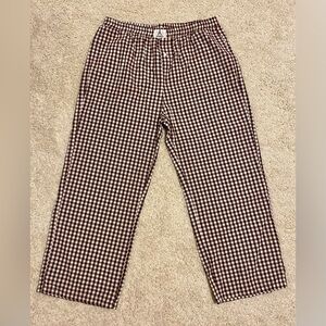 Brown and White Checkered Boxer Pants
